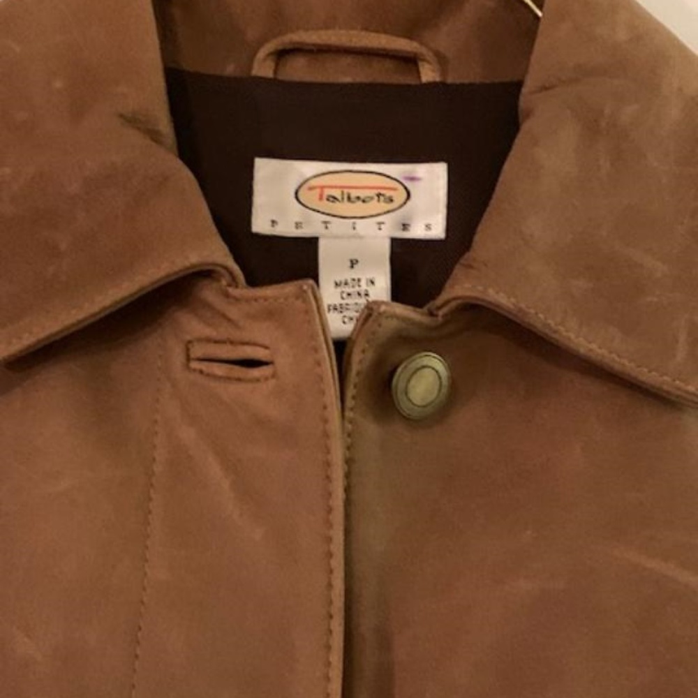 Talbots Tan Leather Jacket - Picture 3 of 4